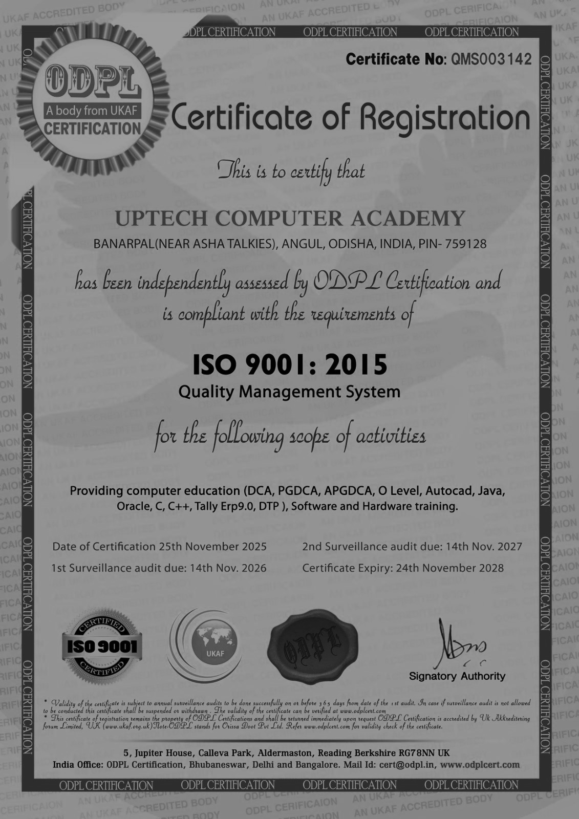 Certificate